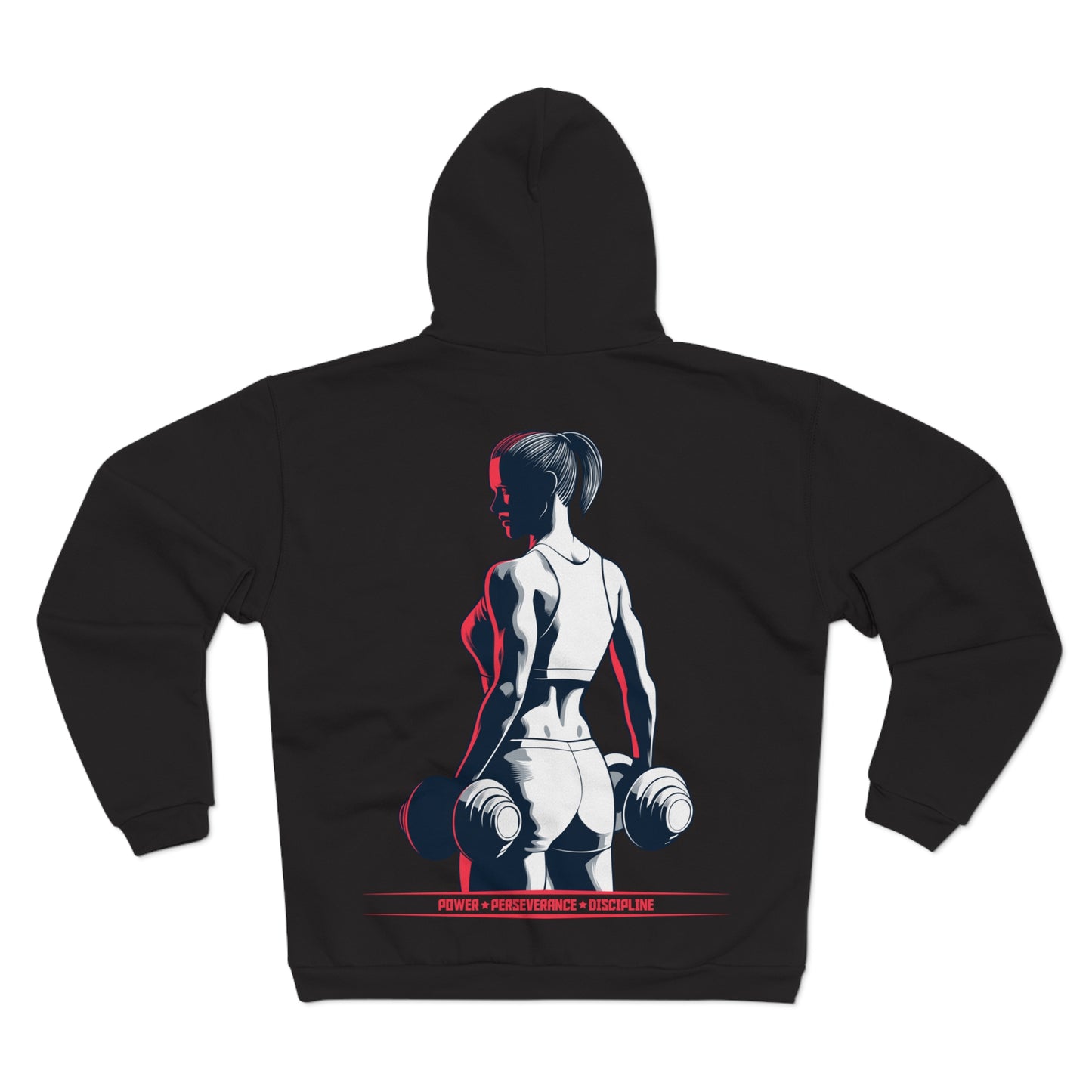 Power & Perseverance Unisex Hooded Zip Sweatshirt - Motivational Fitness Apparel