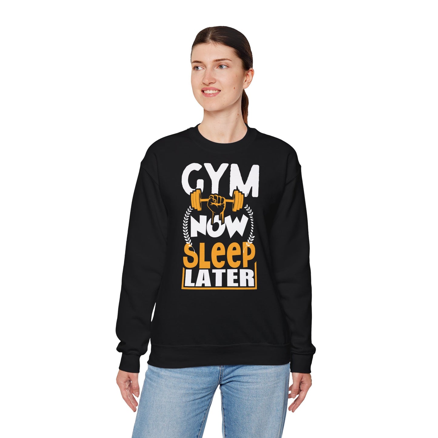 Gym Now Sleep Later Crewneck Sweatshirt - Perfect for Fitness Enthusiasts
