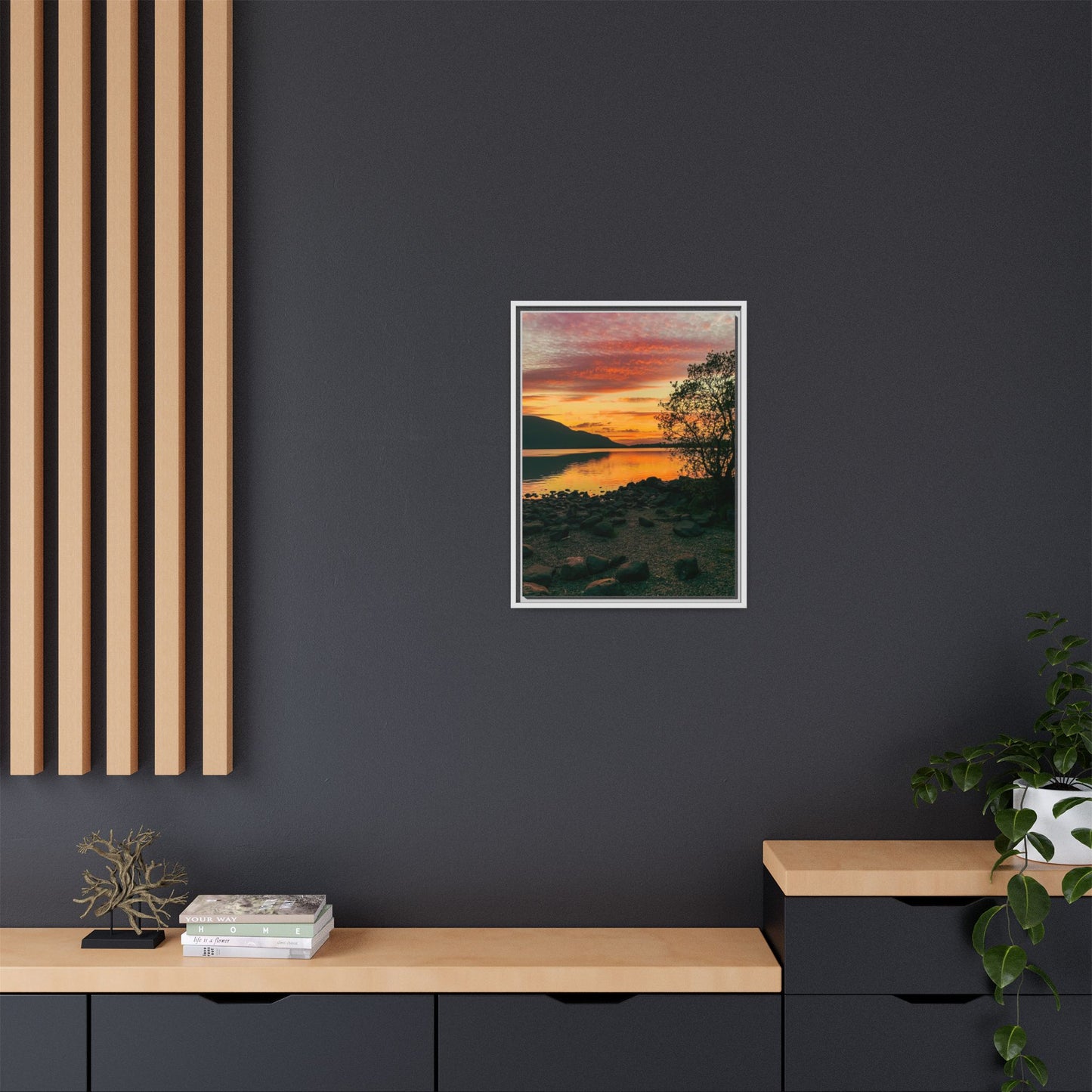 Sunset in Kerry Matte Canvas, Framed (Multi-color)