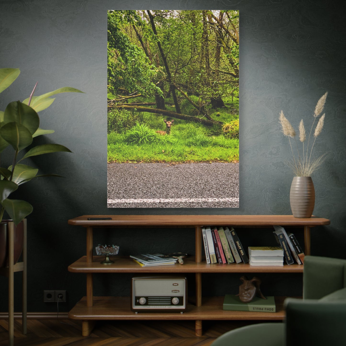 Deer in Ditch Matte Canvas, Stretched, 1.25"
