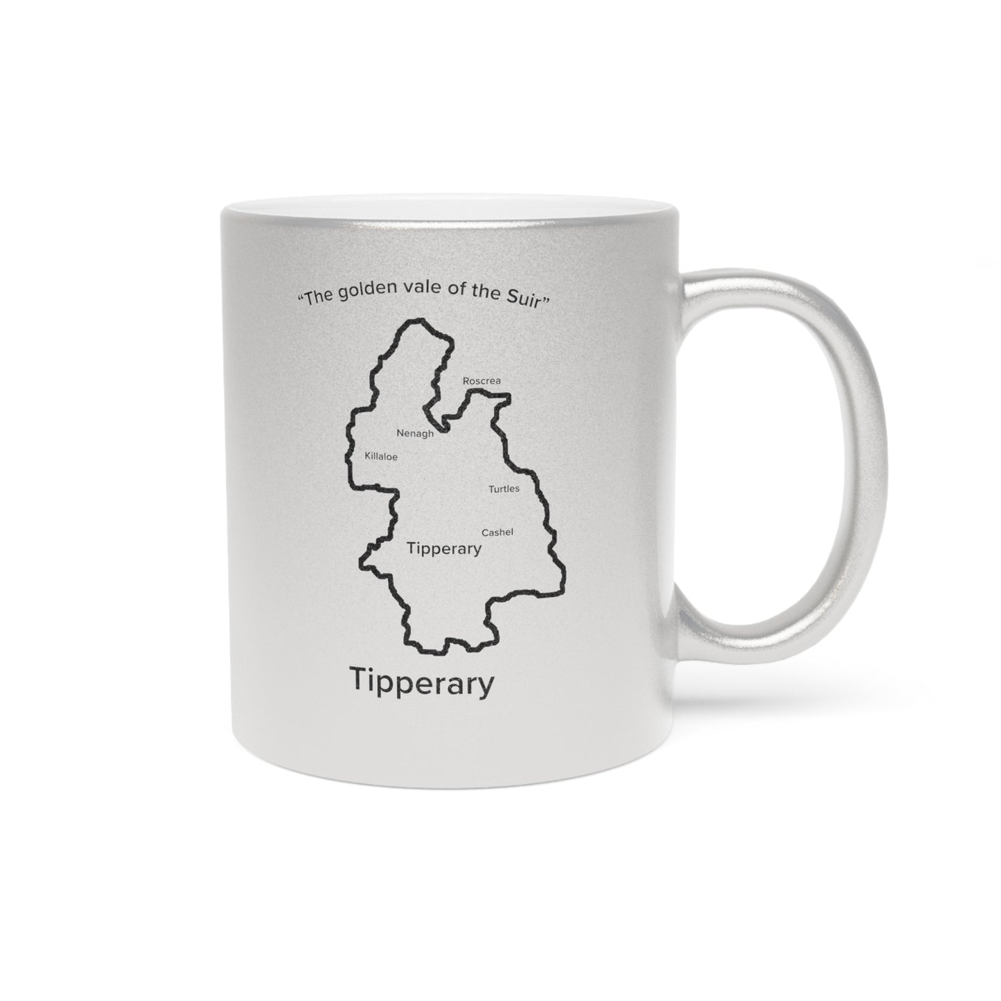 Tipperary County Metallic Colour Mug - Silver/Gold - Perfect Gift for Coffee Lovers