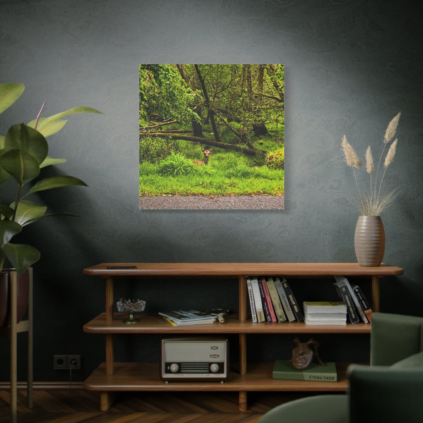 Deer in Ditch Matte Canvas, Stretched, 1.25"