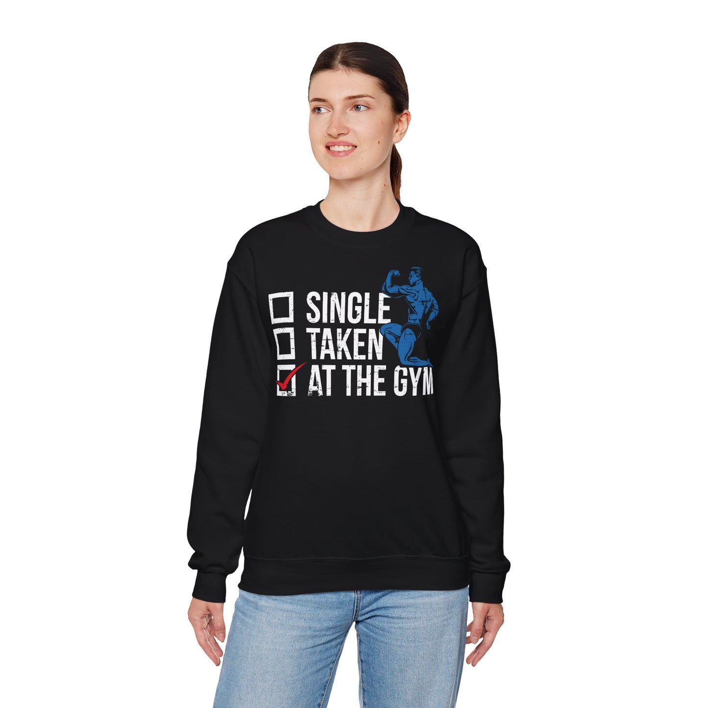 Single? Taken? At The Gym Unisex Heavy Blend™ Crewneck Sweatshirt