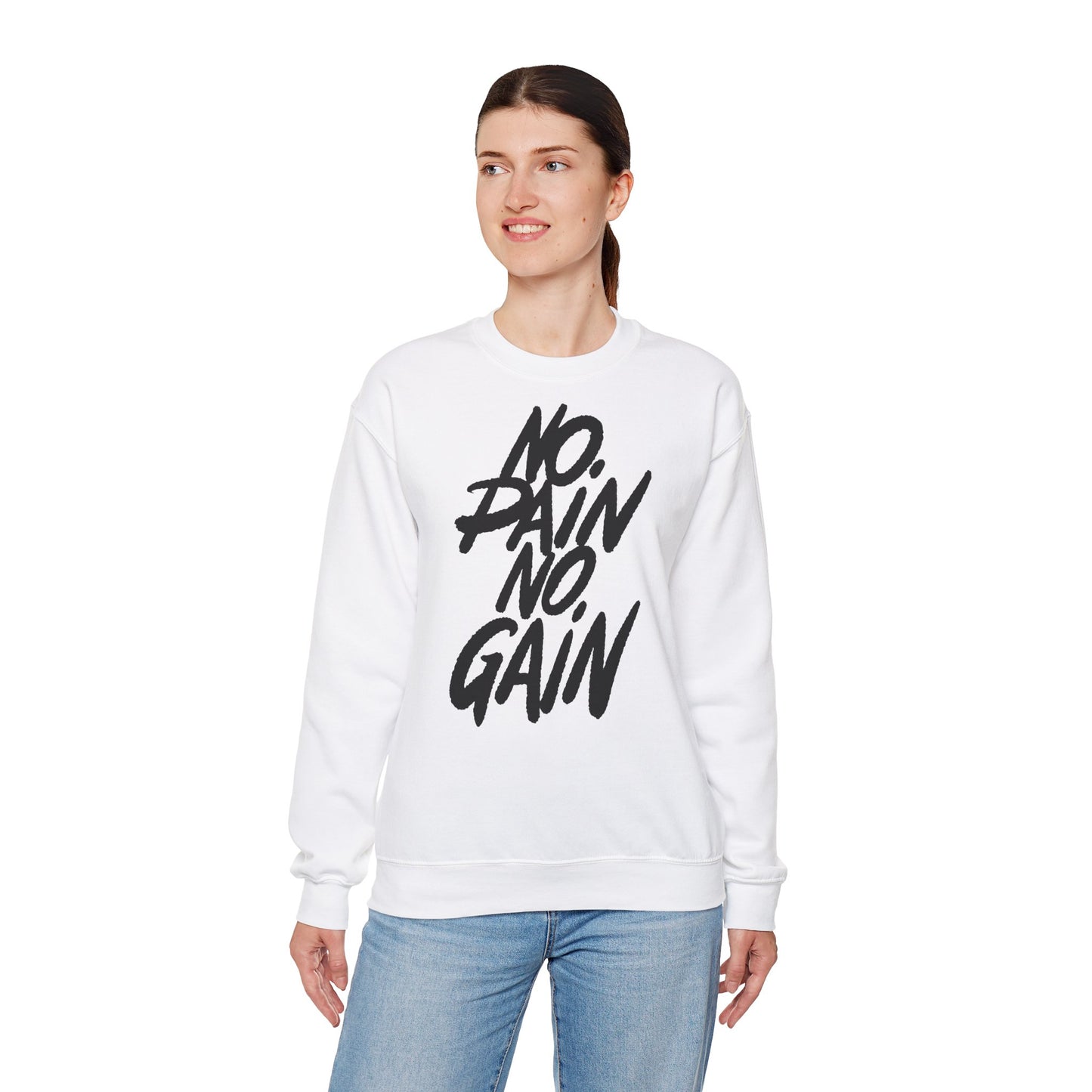 No Pain No Gain Sweatshirt - Unisex Heavy Blend Crewneck for Fitness Lovers