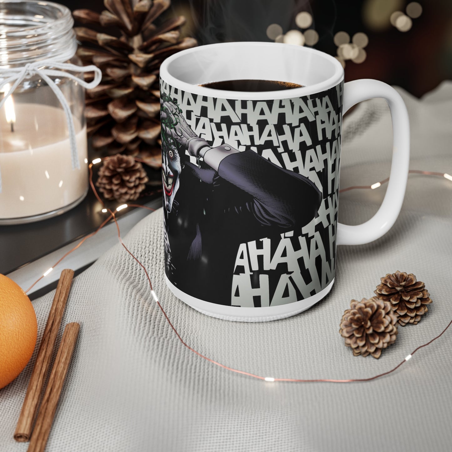 Joker-Inspired Ceramic Coffee Cup - 11oz & 15oz, Perfect for Comic Fans