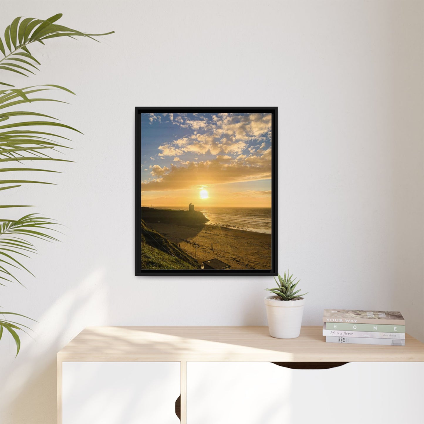 Ballybunion Sunset Castle Matte Canvas, Framed (Multi-color)
