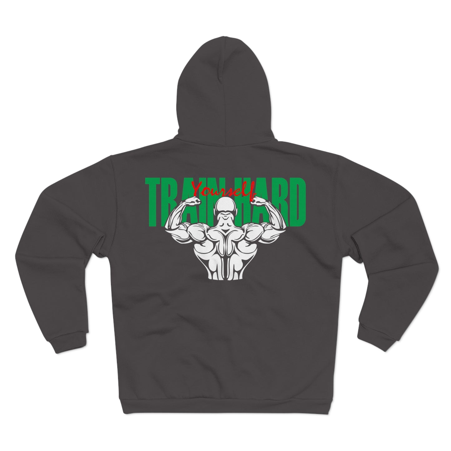 Unisex Zip Sweatshirt - Train Hard Fitness Hoodie with Motivational Design