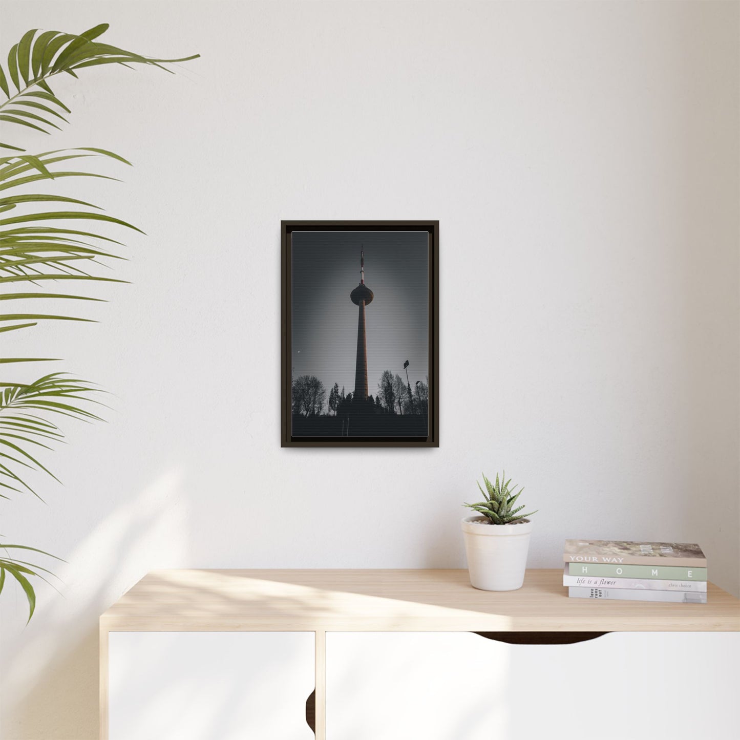TV Tower Matte Canvas, Framed (Multi-color)