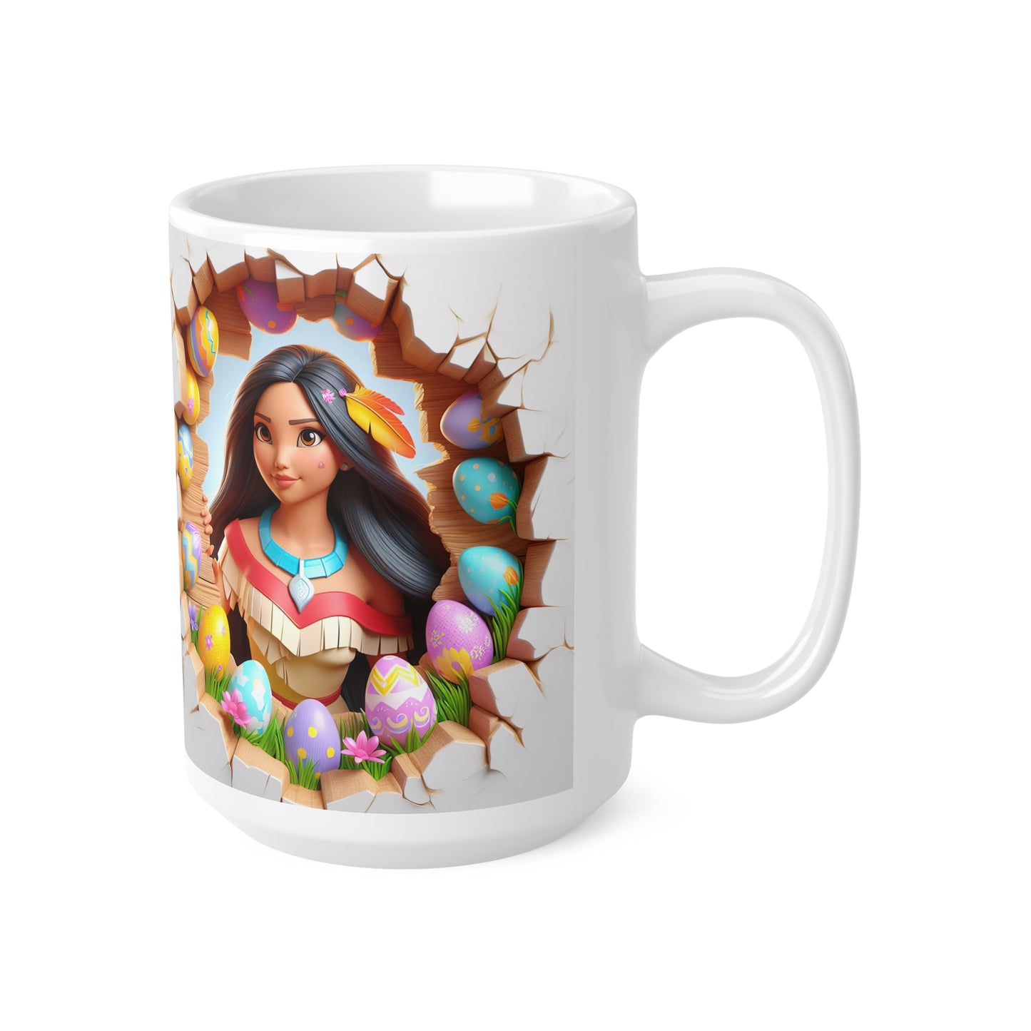 Easter-Themed Ceramic Coffee Mug - 11oz & 15oz Featuring Celebratory Character Design