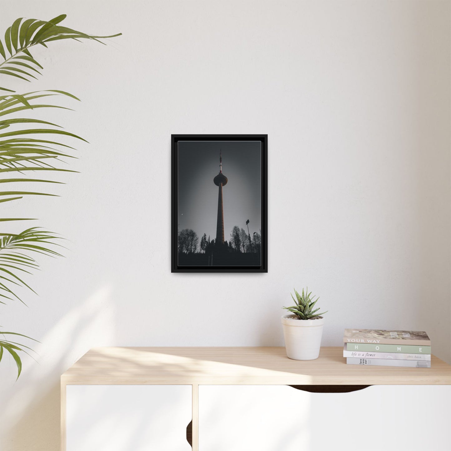 TV Tower Matte Canvas, Framed (Multi-color)