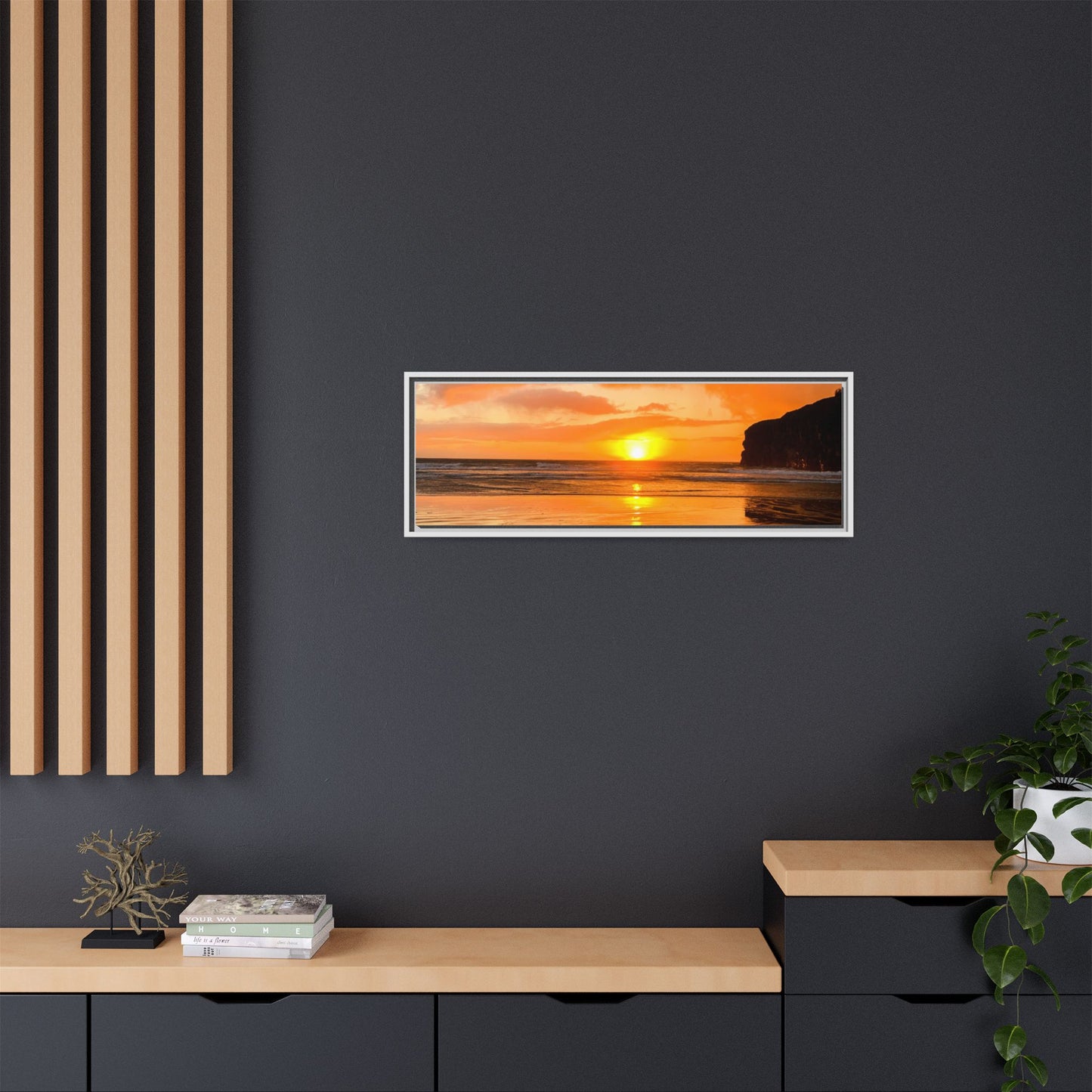 Sunset in Ballybunion Matte Canvas, Framed (Multi-color)