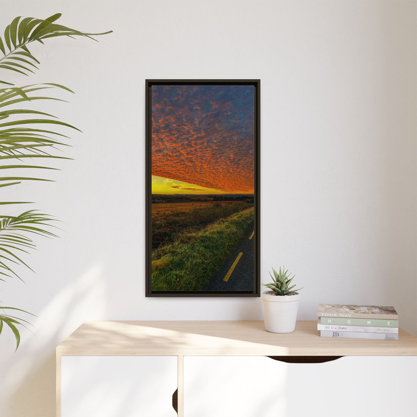 Cloudy Sunset Matte Canvas, Framed (Multi-color)