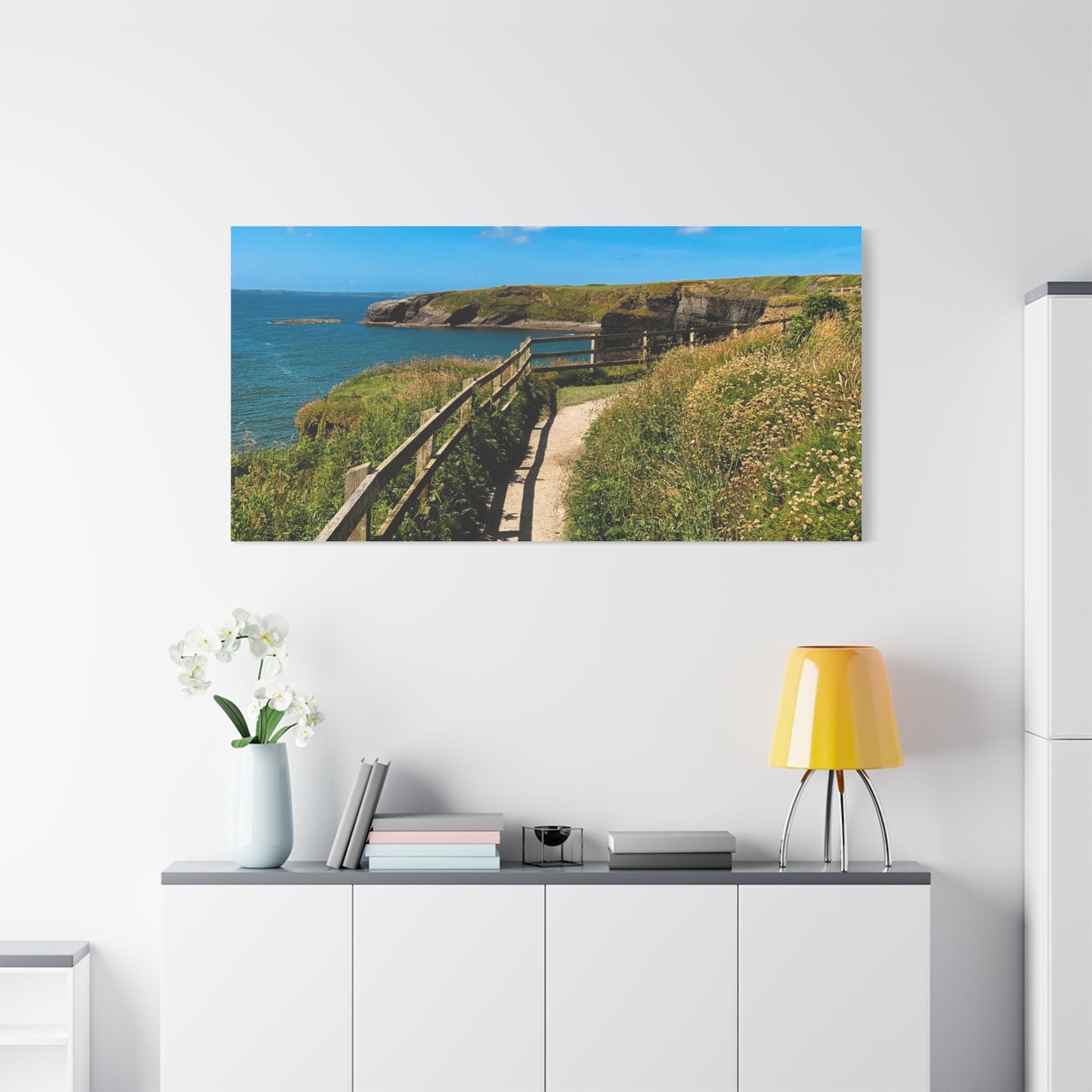 Sunny Walk In Ballybunion Matte Canvas, Stretched, 1.25"