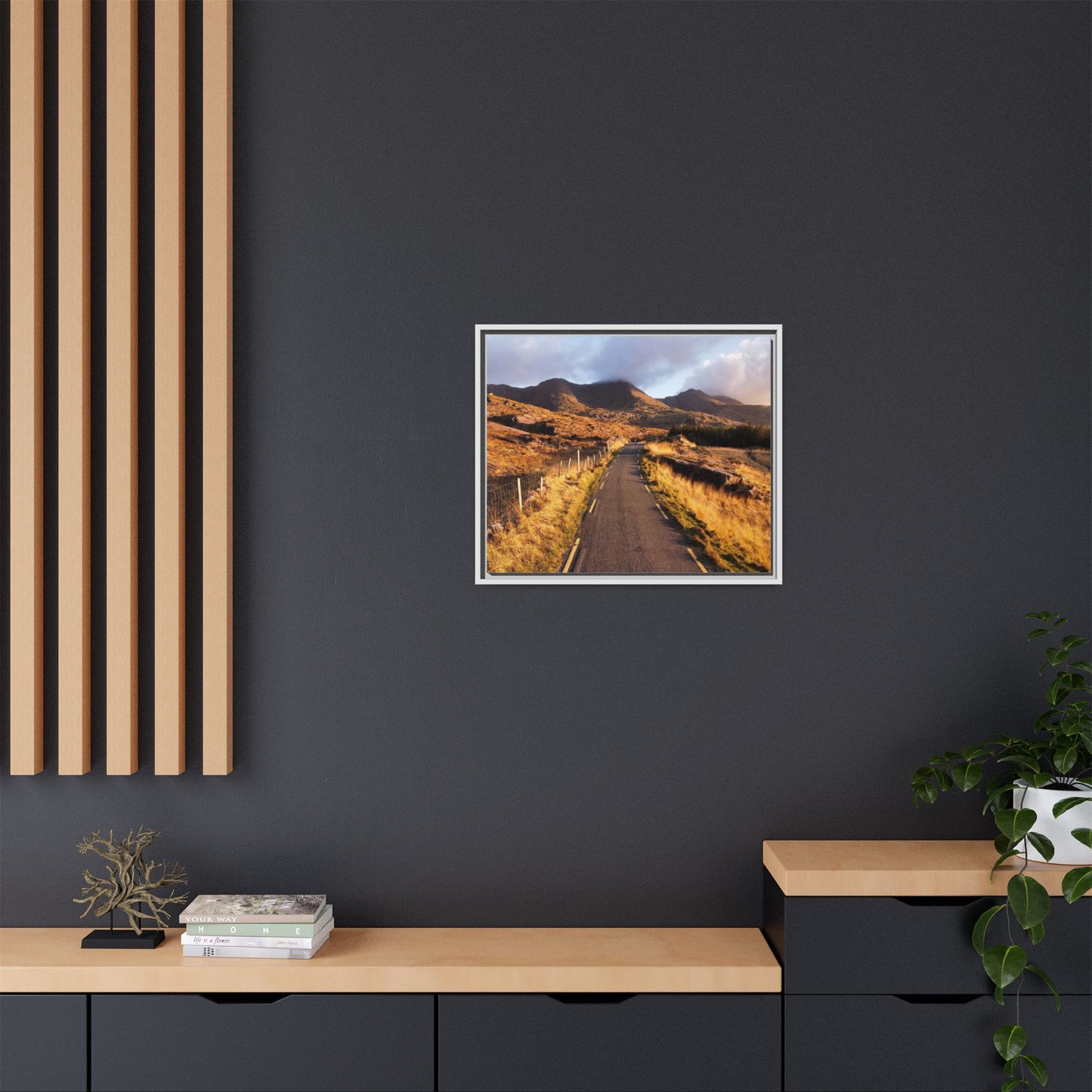 Sunset Road Matte Canvas, Framed (Multi-color)