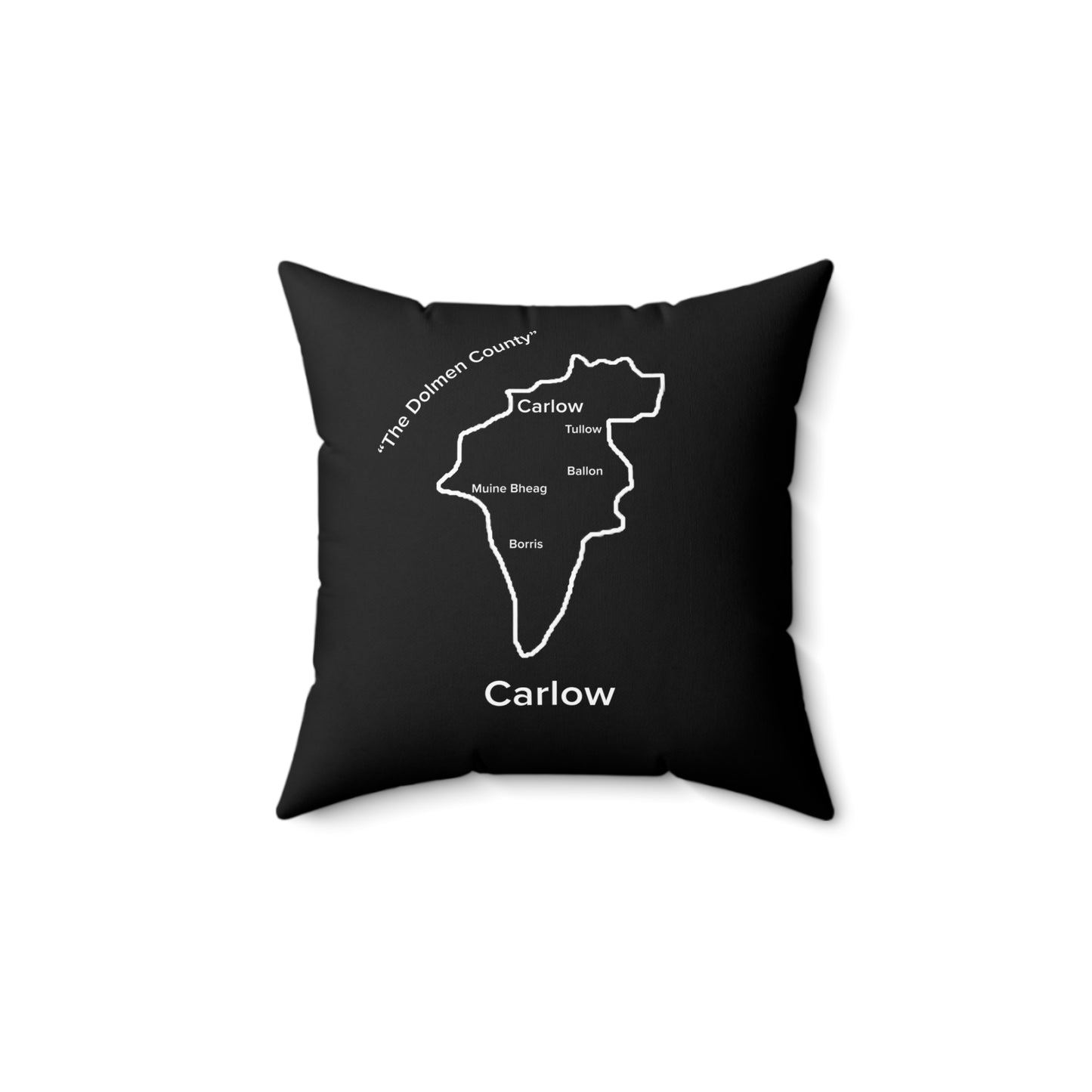 Carlow Spun Polyester Square Pillow Black Edition 2 Sizes