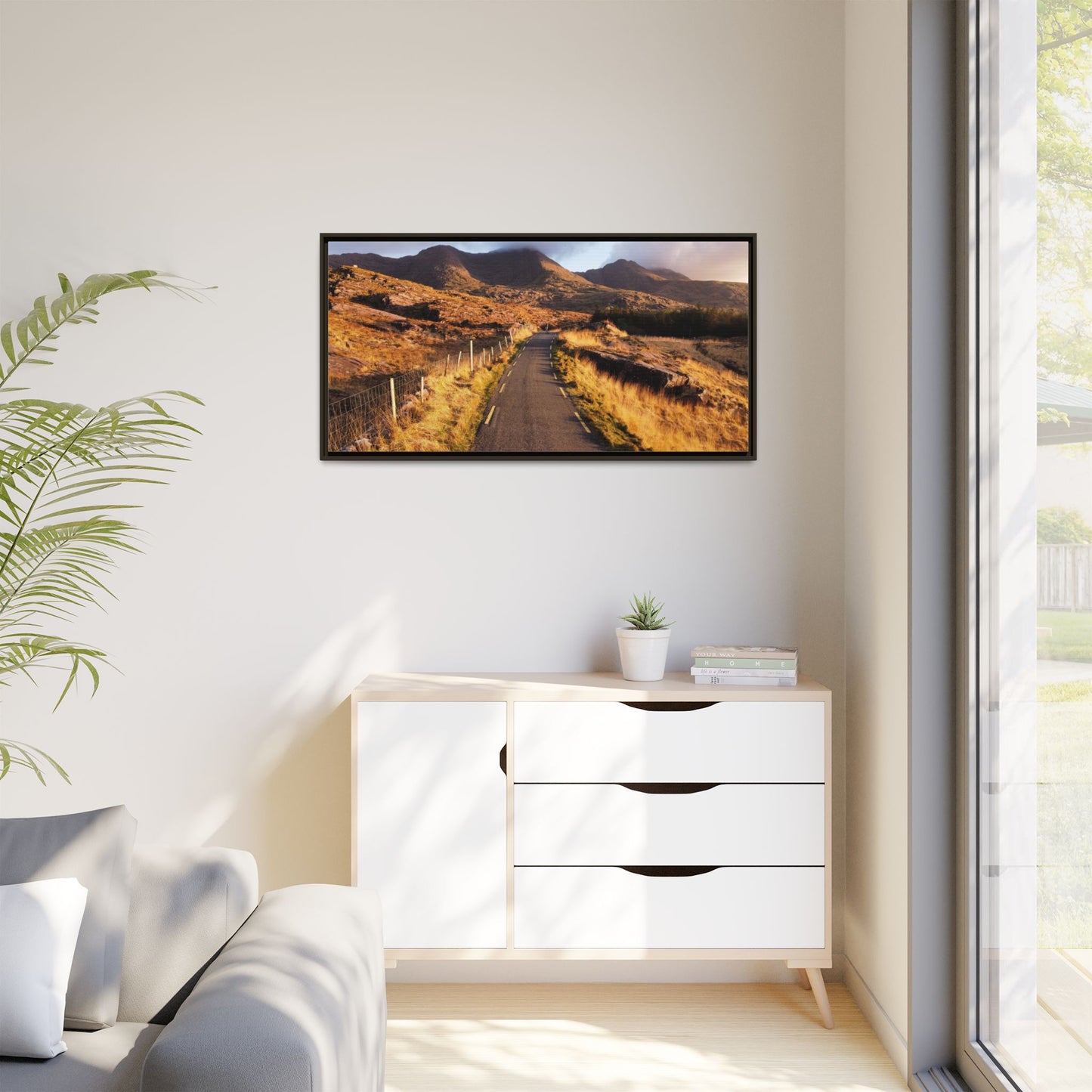 Sunset Road Matte Canvas, Framed (Multi-color)