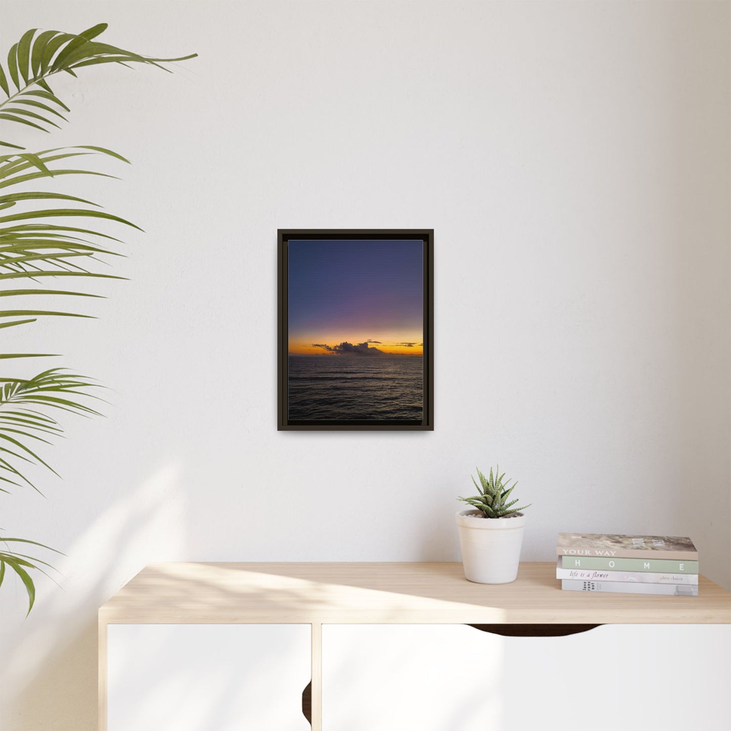 Sunset in Ocean 2 Matte Canvas, Framed (Multi-color)