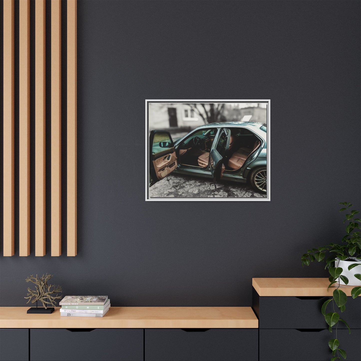 BMW 7 Matte Canvas, Framed (Multi-color)