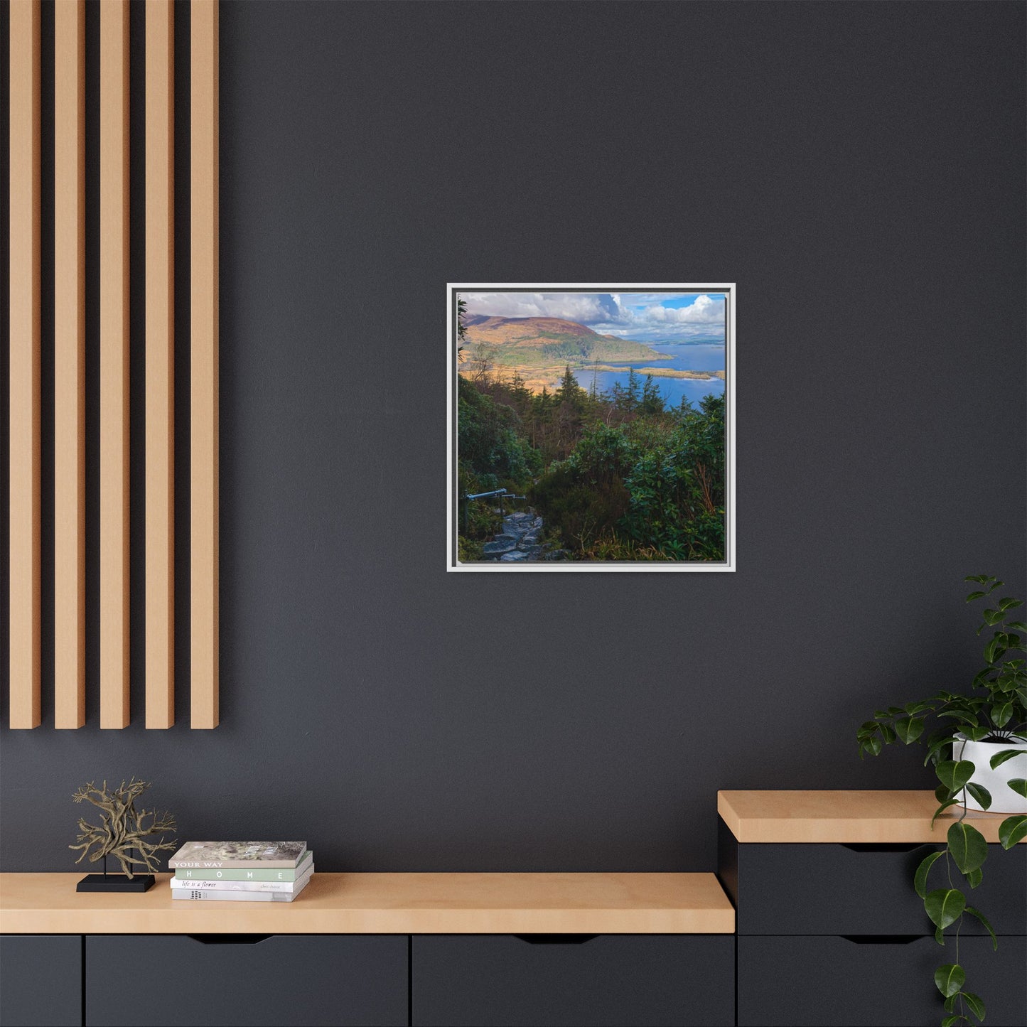 Torc Trail Stairs Matte Canvas, Framed (Multi-color)