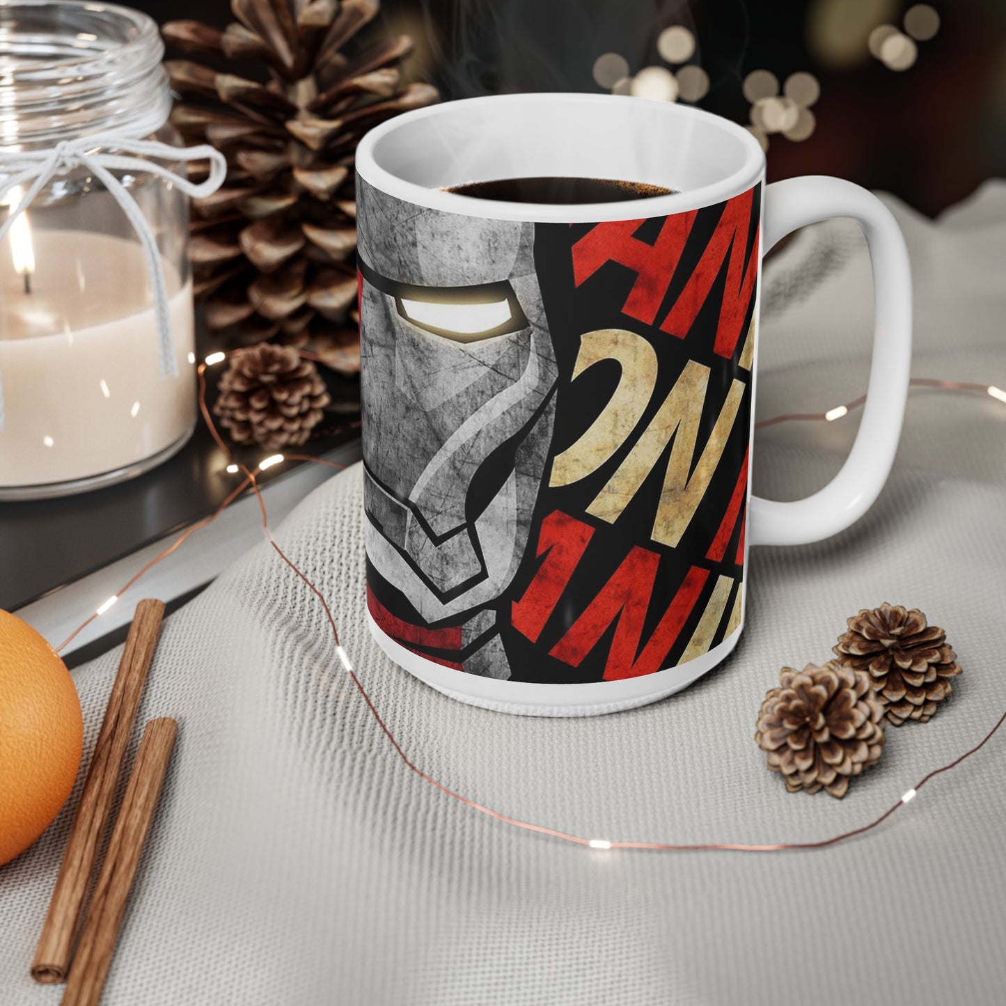 Iron Man Inspired Ceramic Coffee Mug, 11oz & 15oz - Perfect Gift for Marvel Fans