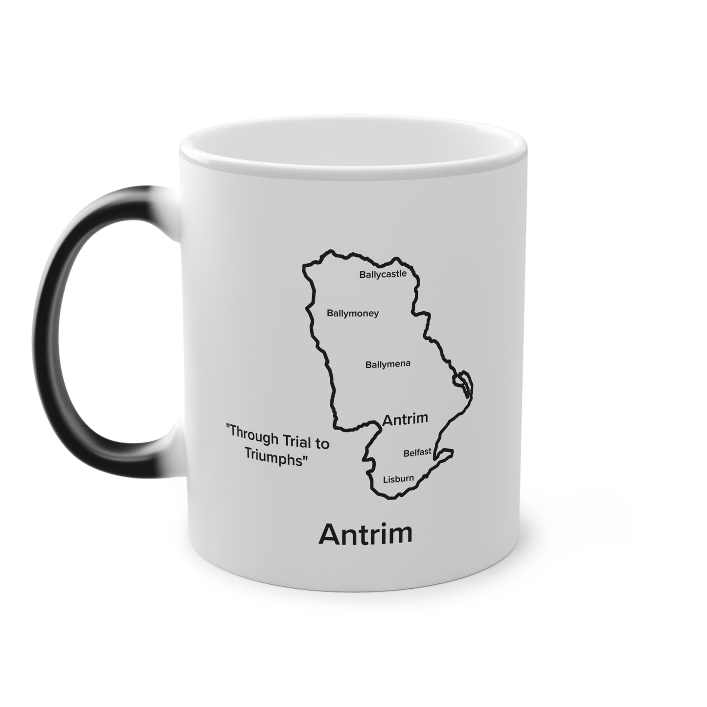 Antrim Magic Mug: Color - Changing Coffee Cup with Artistic Map Design