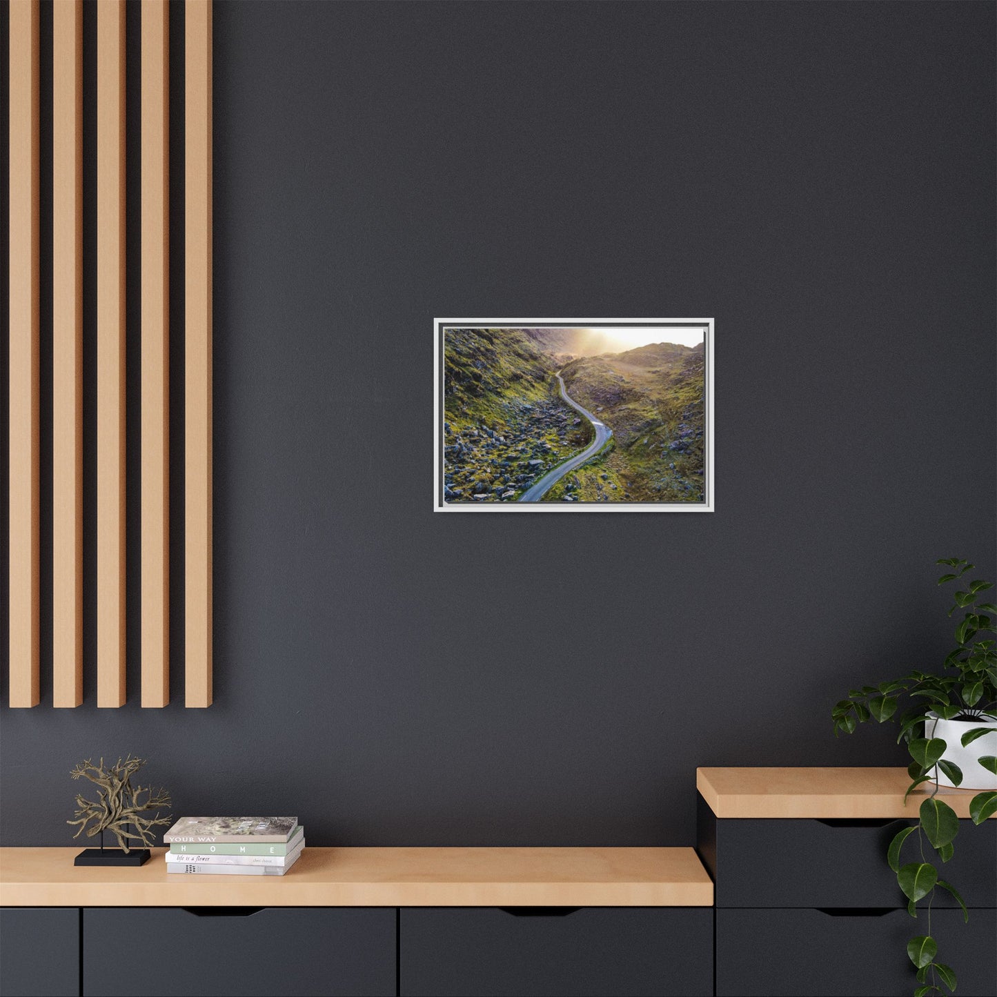 Valley Road Matte Canvas, Framed (Multi-color)