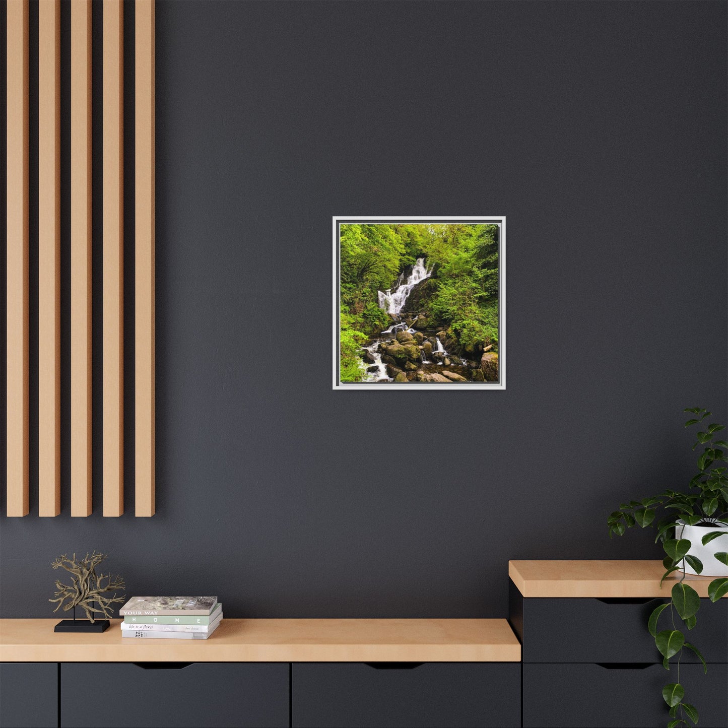 Torc Waterfall Matte Canvas, Framed (Multi-color)