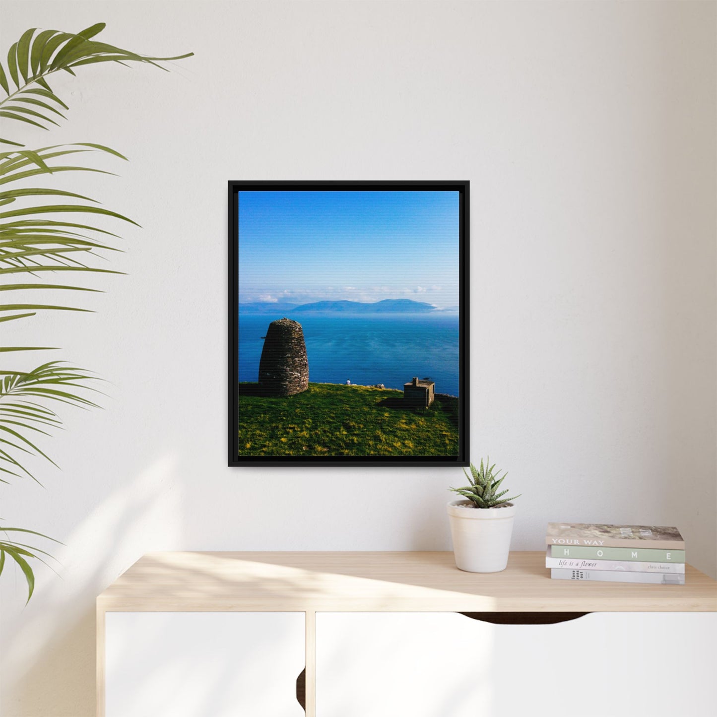 Ask Tower Matte Canvas, Framed (Multi-color)