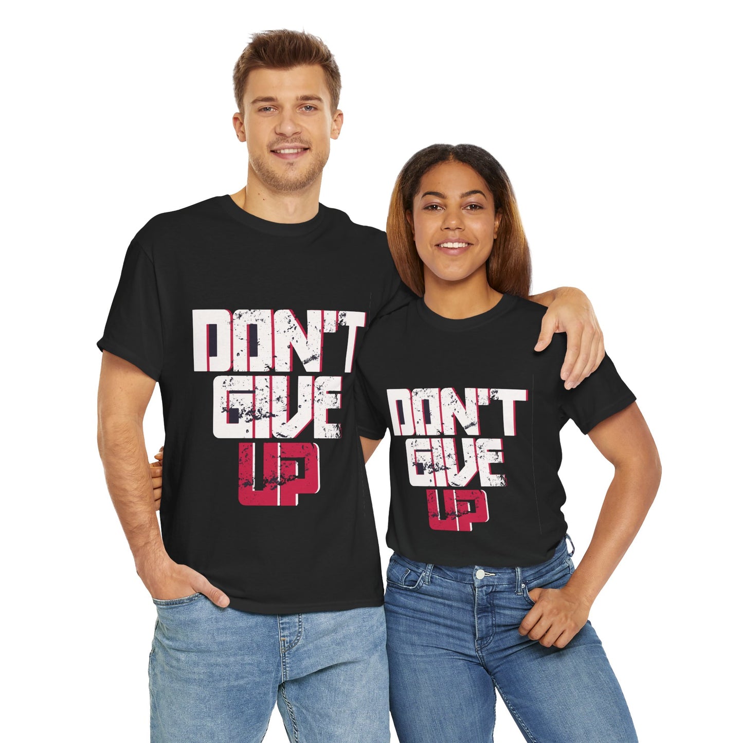 Motivational Unisex Heavy Cotton Tee - 'Don't Give Up' Inspirational Shirt