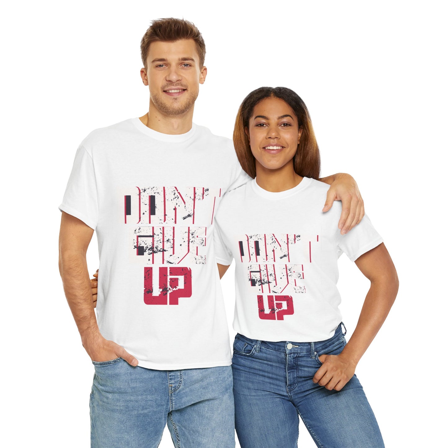 Motivational Unisex Heavy Cotton Tee - 'Don't Give Up' Inspirational Shirt