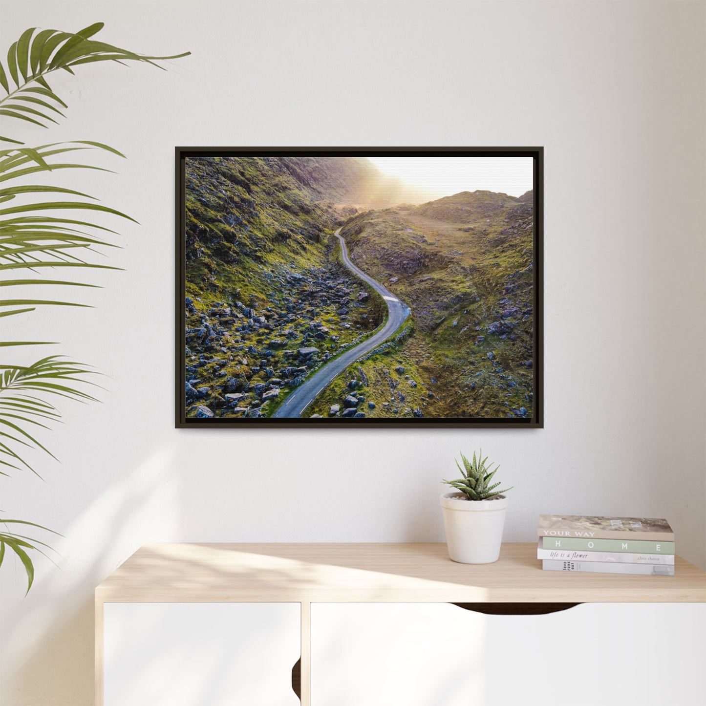 Valley Road Matte Canvas, Framed (Multi-color)