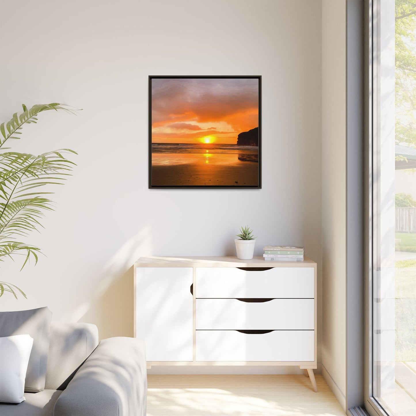 Sunset in Ballybunion Matte Canvas, Framed (Multi-color)