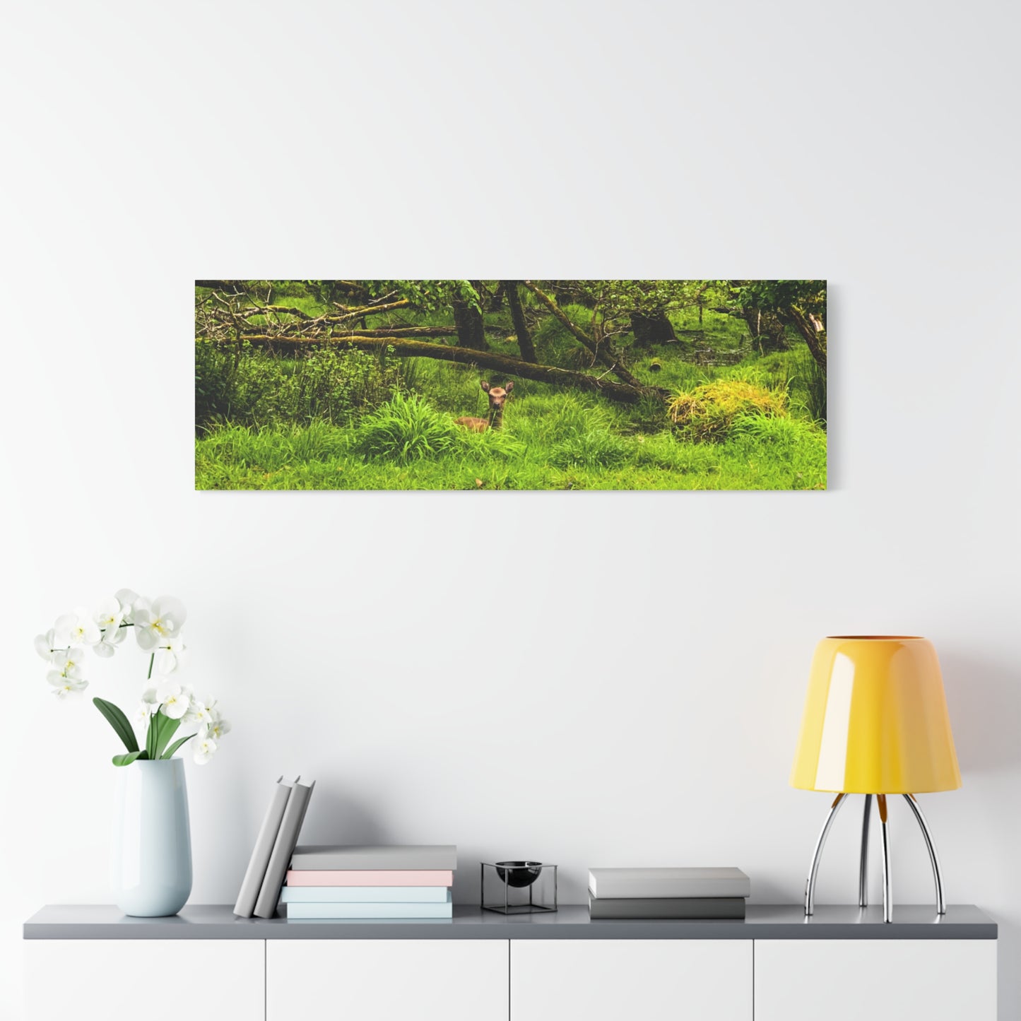 Deer in Ditch Matte Canvas, Stretched, 1.25"
