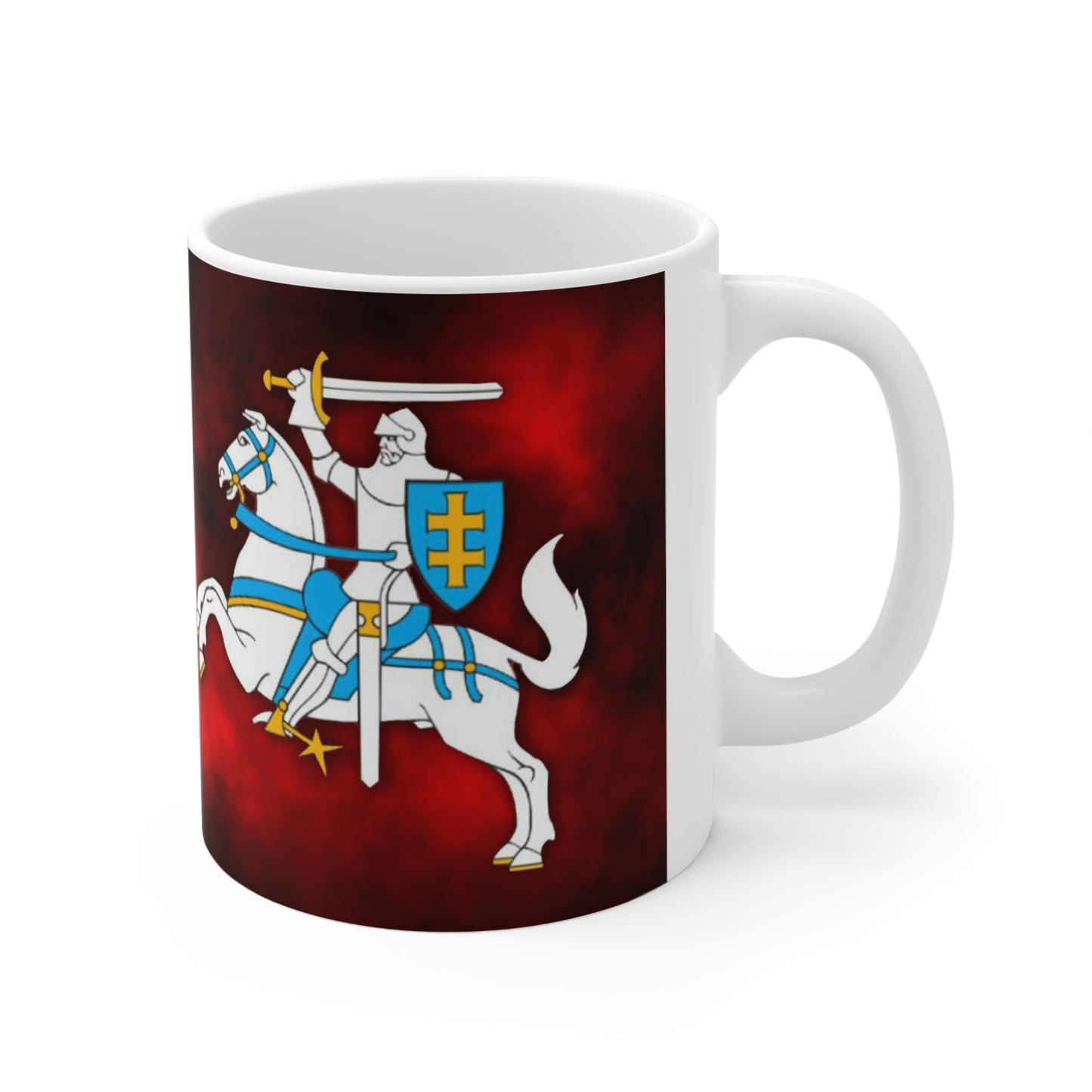 Knight Vytis -Themed Ceramic Coffee Cups - 11oz & 15oz - Perfect for Medieval Fans & Gift Giving