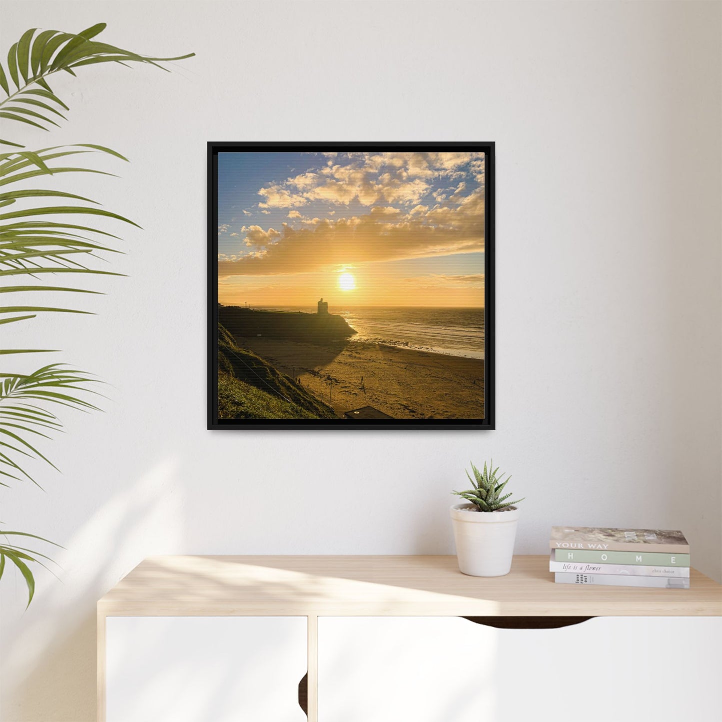Ballybunion Sunset Castle Matte Canvas, Framed (Multi-color)