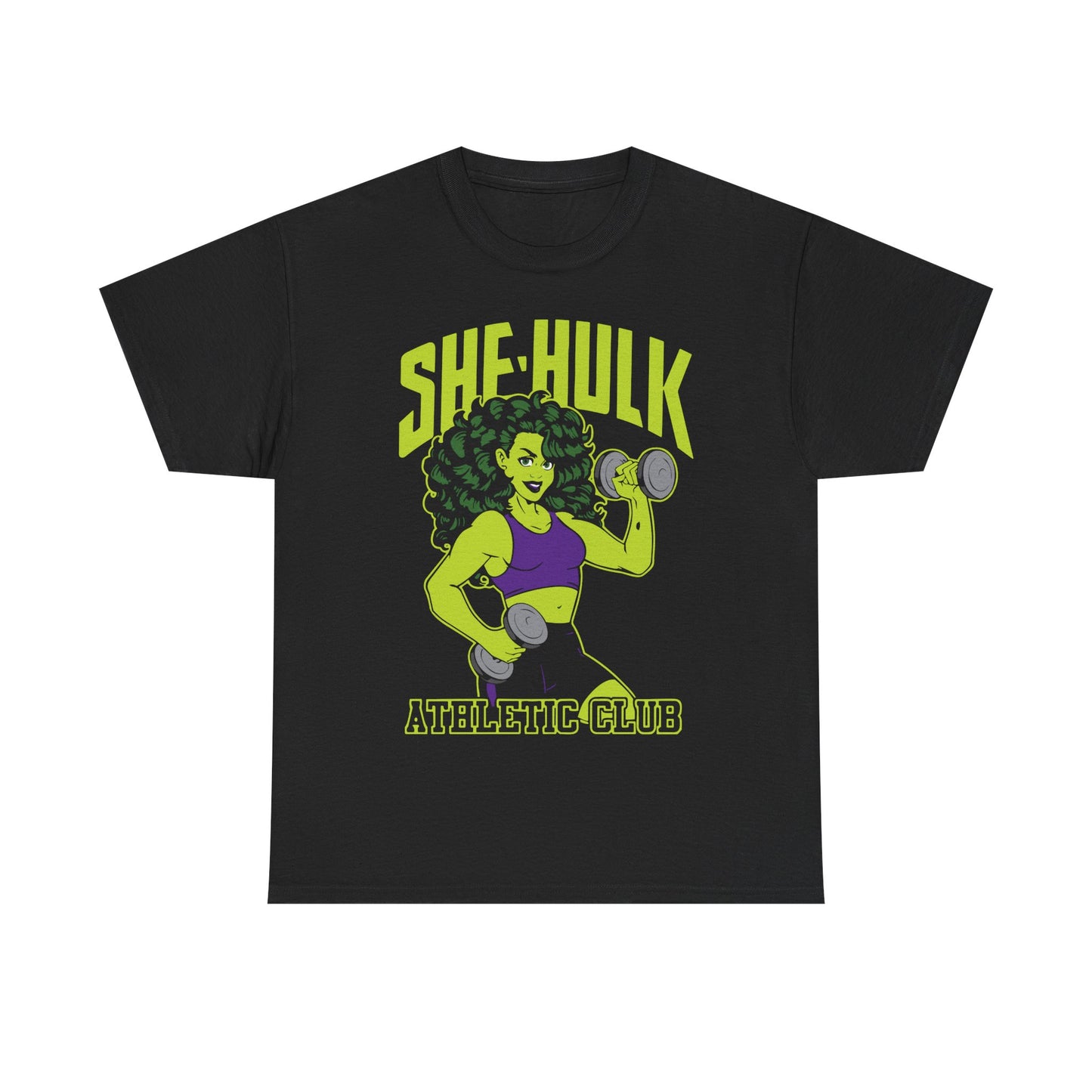 She-Hulk Athletic Club Unisex Heavy Cotton Tee - Empowering Fitness T-Shirt for Superhero Fans Black
