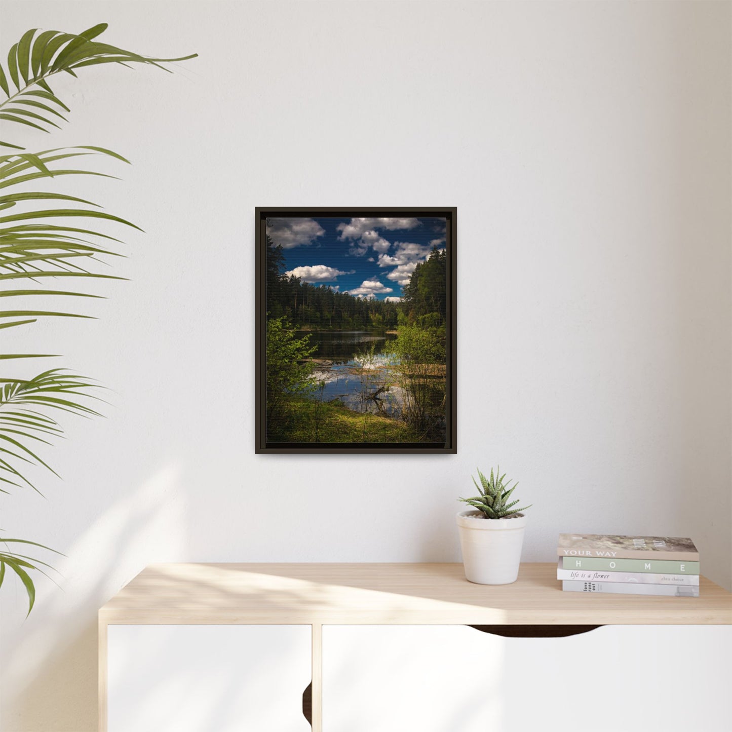 Vilnius Lake Matte Canvas, Framed (Multi-color)