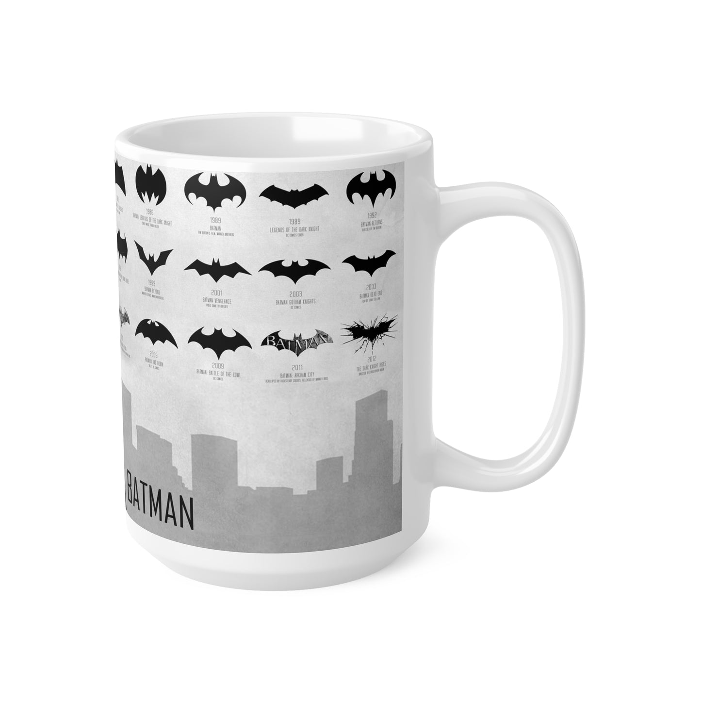 Batman Evolution Ceramic Coffee Cup - 11oz & 15oz, Perfect for Fans and Collectors