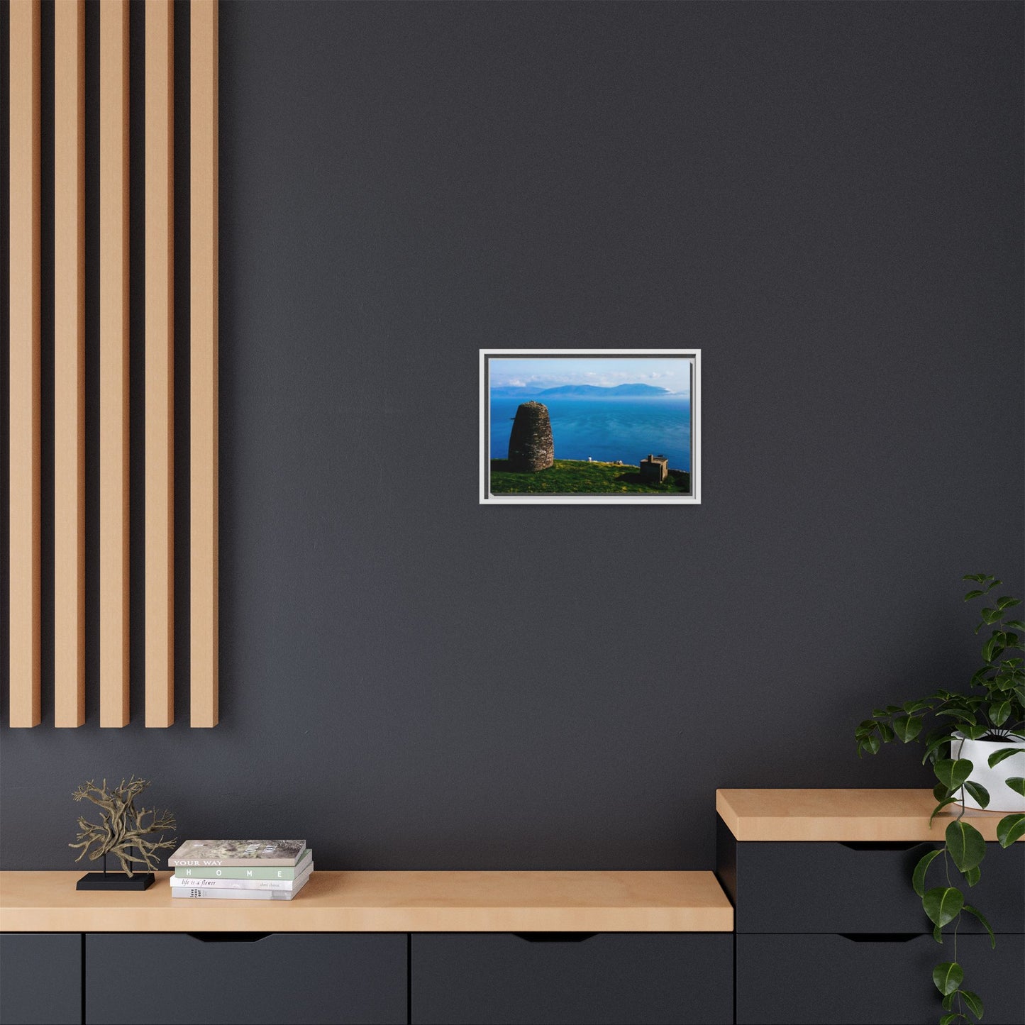 Ask Tower Matte Canvas, Framed (Multi-color)
