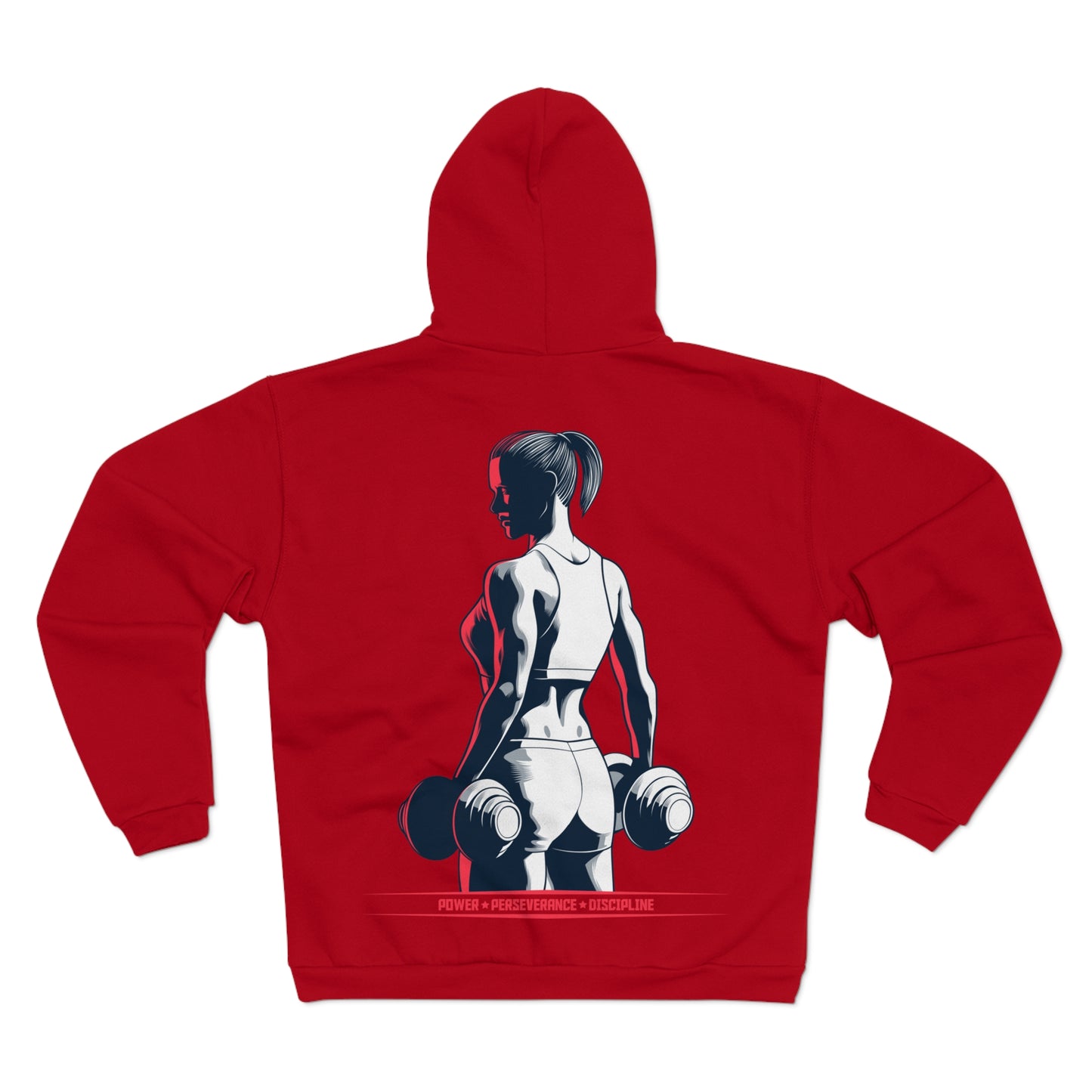 Power & Perseverance Unisex Hooded Zip Sweatshirt - Motivational Fitness Apparel