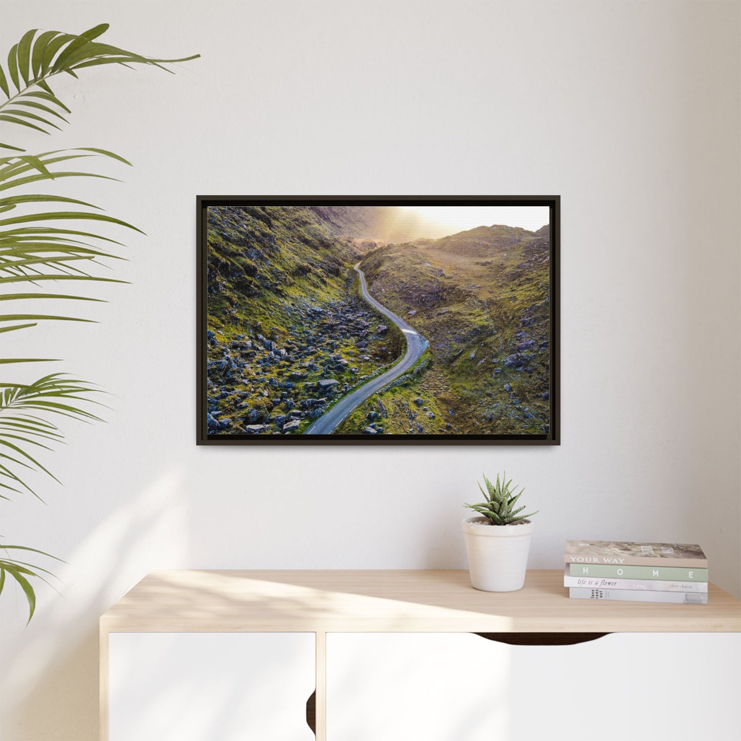 Valley Road Matte Canvas, Framed (Multi-color)