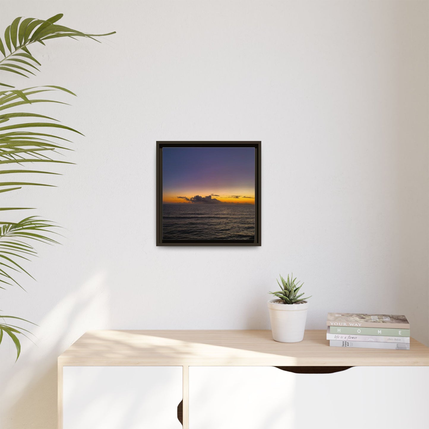 Sunset in Ocean 2 Matte Canvas, Framed (Multi-color)
