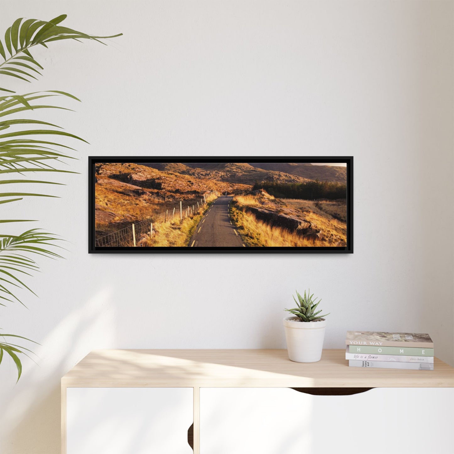 Sunset Road Matte Canvas, Framed (Multi-color)