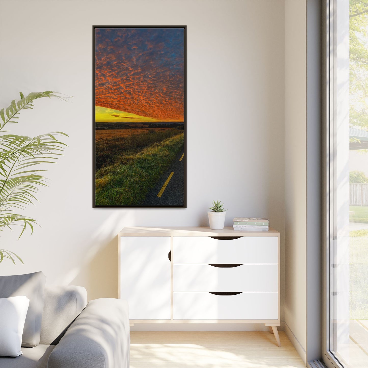 Cloudy Sunset Matte Canvas, Framed (Multi-color)