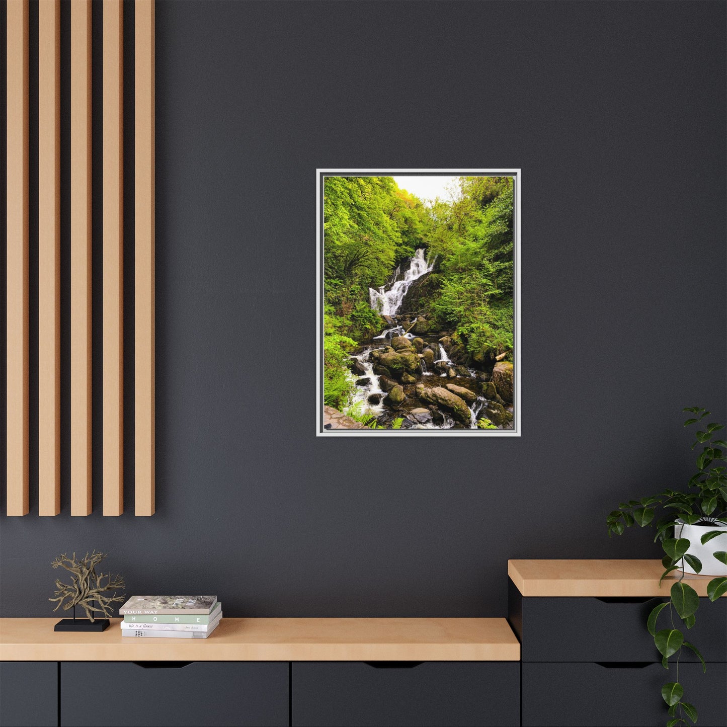 Torc Waterfall Matte Canvas, Framed (Multi-color)