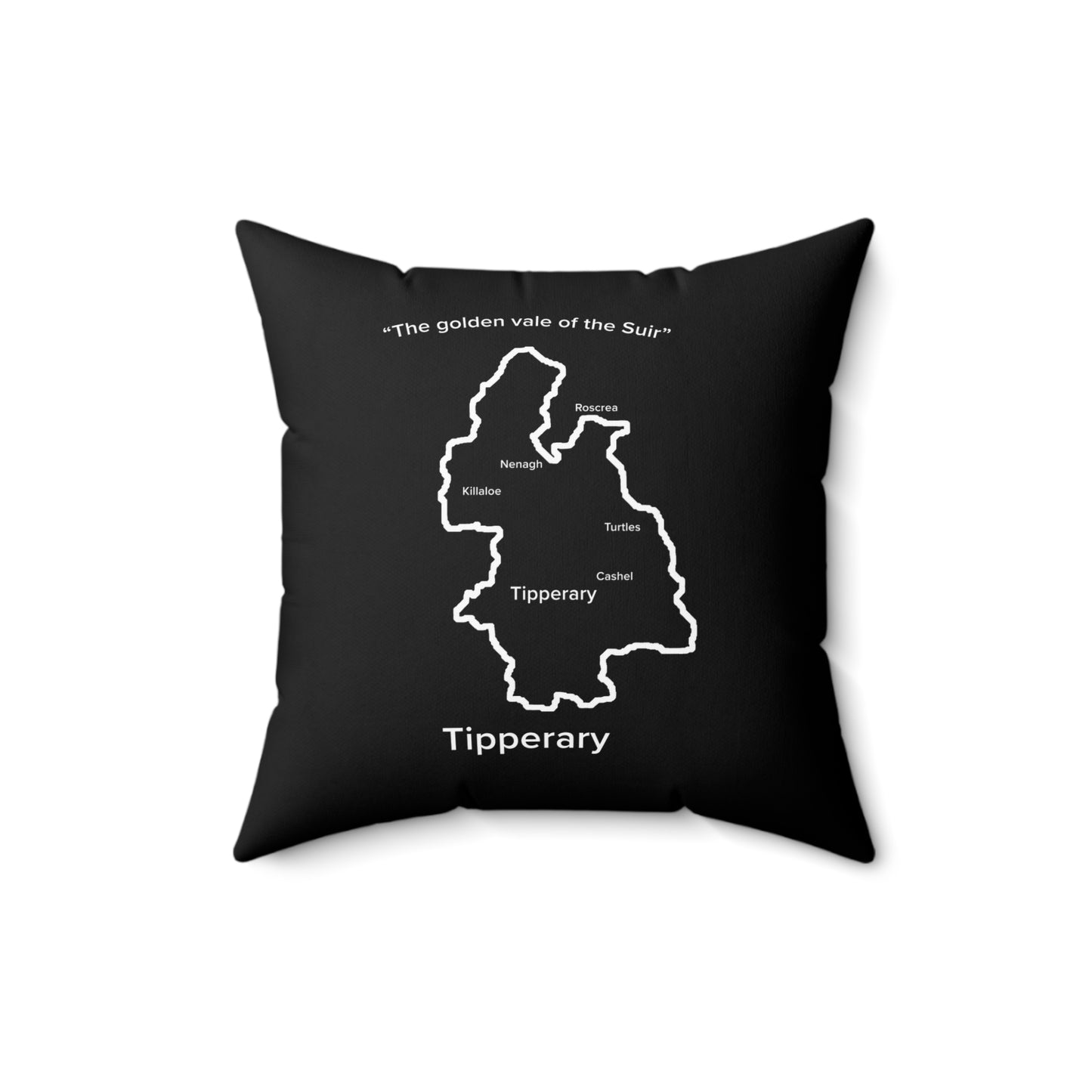 Tipperary Spun Polyester Square Pillow Black Edition 2 Sizes