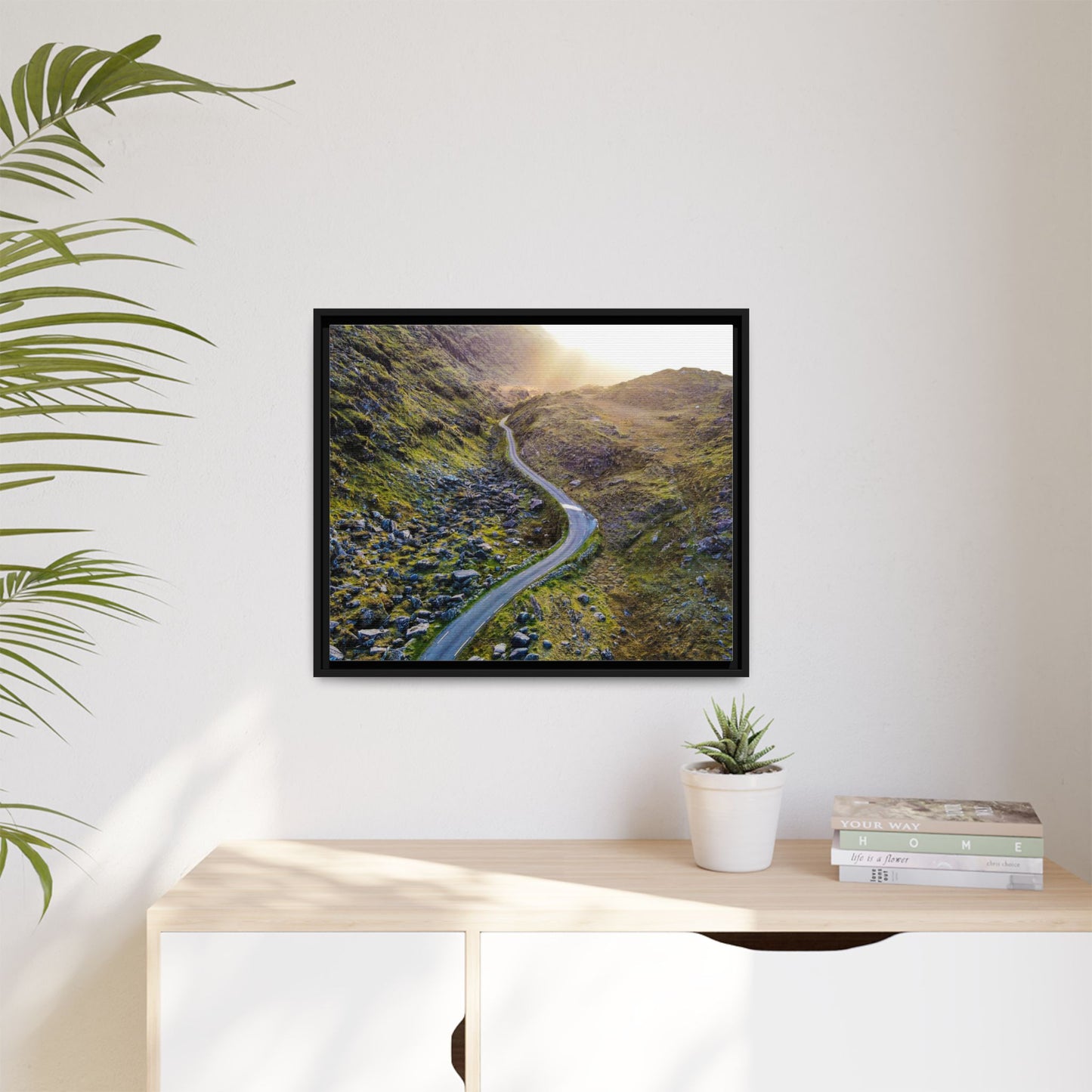 Valley Road Matte Canvas, Framed (Multi-color)