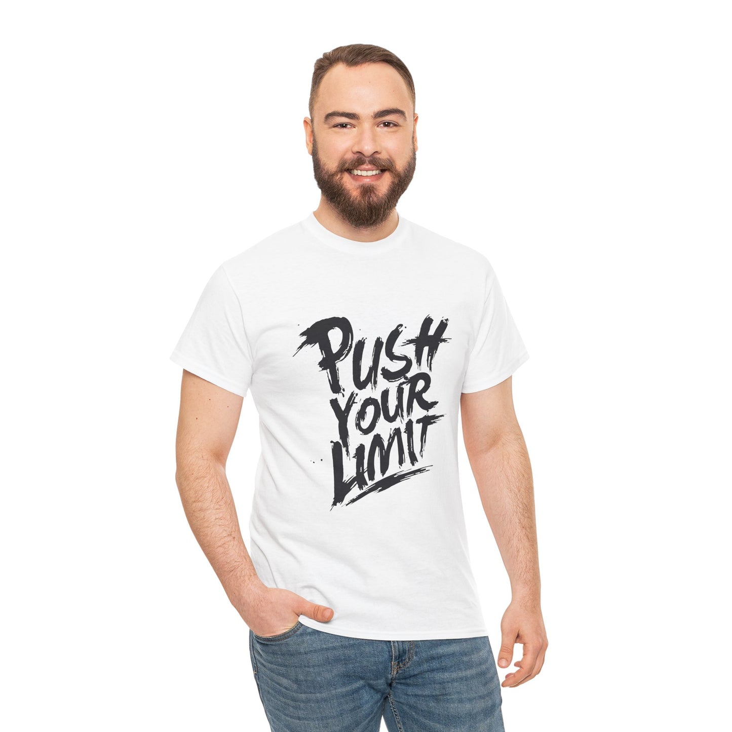 Motivational Unisex Heavy Cotton Tee - 'Push Your Limit'