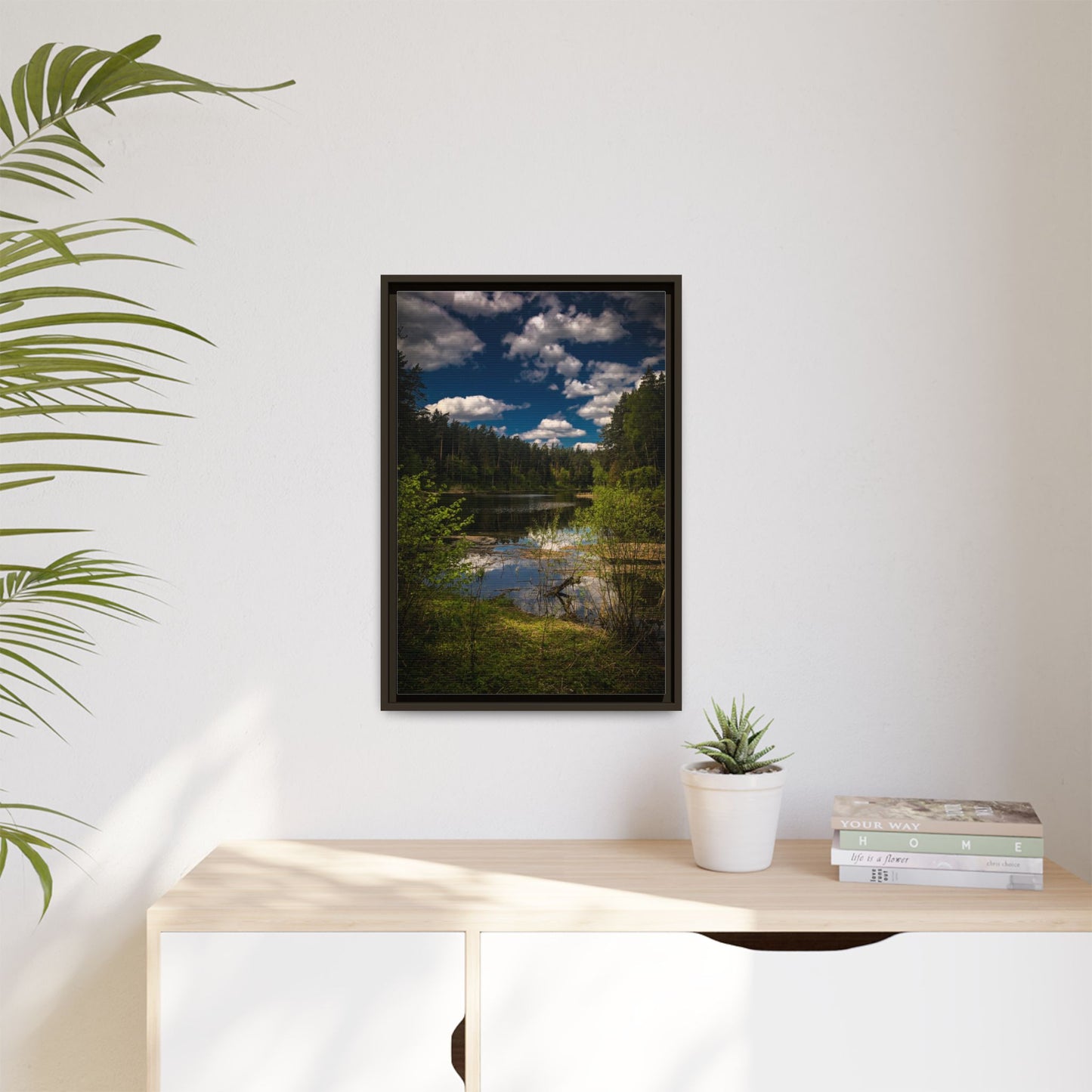 Vilnius Lake Matte Canvas, Framed (Multi-color)