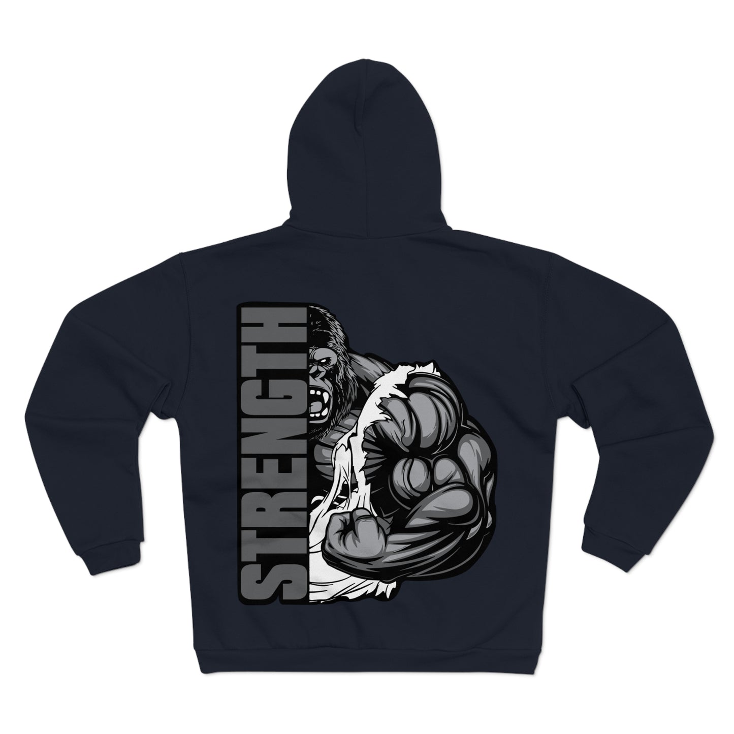 Strength Unisex Hooded Zip Sweatshirt - Motivational Hoodie for Fitness Enthusiasts